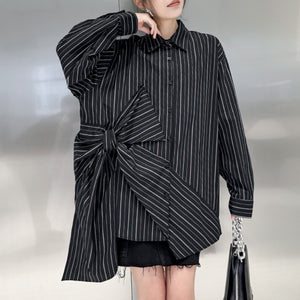 Striped Loose POLO Collar Shirt