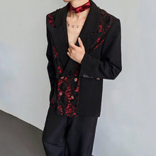 Load image into Gallery viewer, Vintage 3D Rose Velvet Jewel Tie-Strap Blazer
