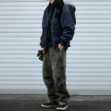 Load image into Gallery viewer, Retro Patchwork Loose-fitting Thick Collared Jacket
