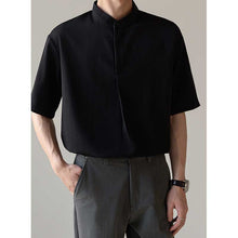 Load image into Gallery viewer, Loose Stand Collar Ice Silk Texture Casual Shirt
