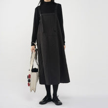 Load image into Gallery viewer, Winter Loose-fitting Casual Quilted Suspender Dress
