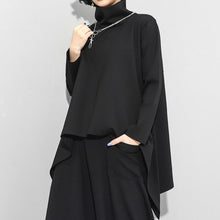 Load image into Gallery viewer, Women's Mid-length Turtleneck Swallowtail Hem Shirt

