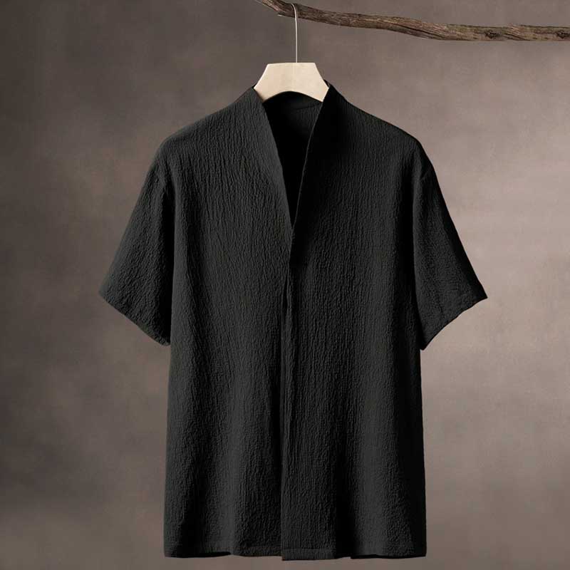 Thin Ice Silk V-Neck Cardigan T-Shirt
