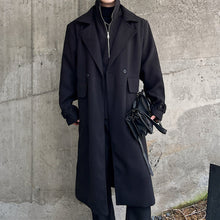 Load image into Gallery viewer, Fake Two Piece Spliced Stand Collar Woolen Long Coat
