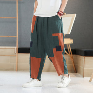 Patch Casual Wide-leg Trousers