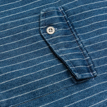 Load image into Gallery viewer, Japanese Retro Style Washed Striped Denim Shirt
