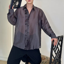 Load image into Gallery viewer, Shiny Casual Solid Color Party Stage Show Shirt
