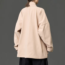 Load image into Gallery viewer, Fleece Lined Diagonal Placket Loose Hanfu Cardigan
