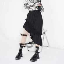 Load image into Gallery viewer, Contrast Color Panel Ruffled Mesh Skirt
