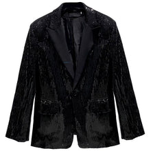 Load image into Gallery viewer, Sequined Loose Casual Suit Jacket
