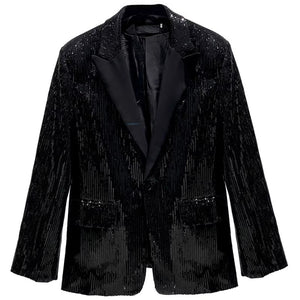 Sequined Loose Casual Suit Jacket