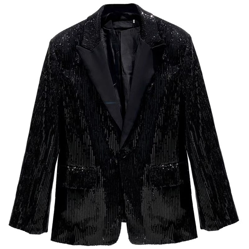 Sequined Loose Casual Suit Jacket