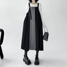 Load image into Gallery viewer, Pleated Paneled Suspender Dresss
