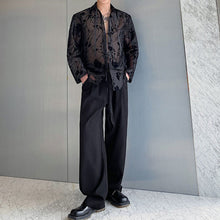 Load image into Gallery viewer, Ribbon Tie Jacquard See-through Shirt
