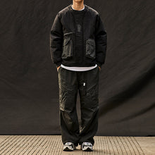 Load image into Gallery viewer, Color-blocked Crew Neck Quilted Cotton Coat
