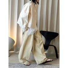 Load image into Gallery viewer, Women's High-waisted Pleated Belted Wide-leg Casual Trousers
