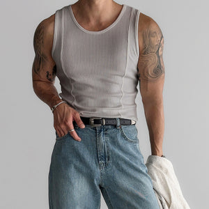 American Vertical Striped Slim Fit Knitted Vest