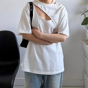 Hollow Deconstructed Loose Casual T-shirt