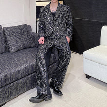 Load image into Gallery viewer, Sequined Stage Lapel Two-piece Set

