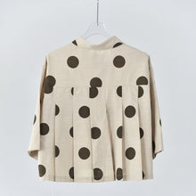 Load image into Gallery viewer, Women's Polka Dot Pleated Retro Collared Short Shirt
