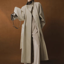 Load image into Gallery viewer, Simple Silhouette Stand Collar Tencel Drape Lace-up Jacket
