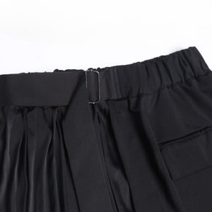 Japanese Casual Two-piece Irregular Short-sleeved Pleated Skirt