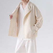Load image into Gallery viewer, Cotton and Linen Loose Casual Stand Collar Jacket

