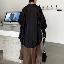 Load image into Gallery viewer, V-neck Irregular Pleated Long-sleeved Shirt

