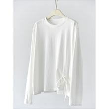 Load image into Gallery viewer, Women's Side Drawstring Hanging Tie Adjustable Loose Long Sleeve T-Shirt
