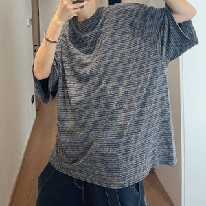 Vintage Loose Round Neck Striped T-Shirt