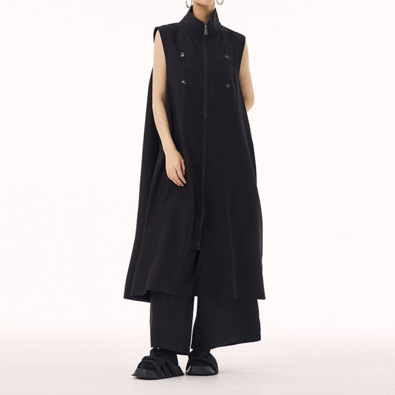 Button Sleeveless Tank Dress
