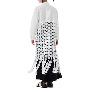 Spliced Hollow Circle Tassel Casual Shirt Dress