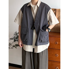 Load image into Gallery viewer, Patchwork Faux Two-Piece Workwear Short-Sleeve Shirt
