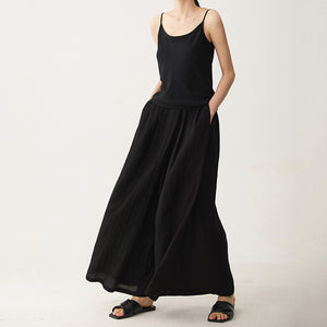 Elastic Waist Casual Wide-leg Culottes