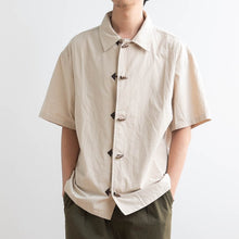 Load image into Gallery viewer, Cotton Japanese Retro Wooden Horn Button Shirt
