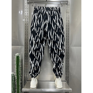 Striped Printed Cropped Harem Pants