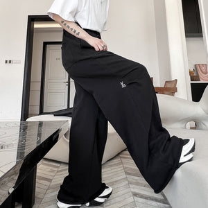 Retro Knitted Raw Edge Floor-length Sweatpants