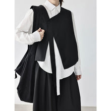 Load image into Gallery viewer, Women's Asymmetrical Wrap Button Sleeveless Vest
