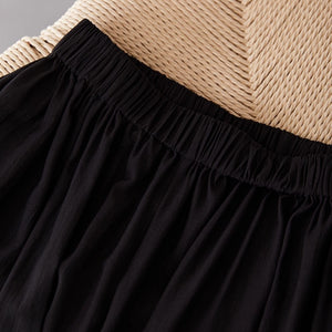 Loose Flower Bud Lantern Elastic Waist Culottes