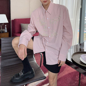 Loose 3D Beaded Casual Shirt