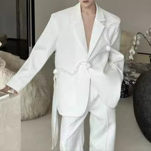 Load image into Gallery viewer, French Rose-ribbon Suit Jacket Straight-leg Casual Trousers Two-piece Set

