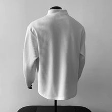 Load image into Gallery viewer, Ribbed Textured Band Collar Henley Shirt

