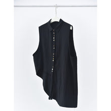 Load image into Gallery viewer, Women's Asymmetrical Draped Hem Hand-Stitched Vest

