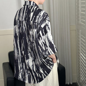 Tie-dyed Ice Silk Drape Loose Shirt
