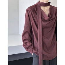 Load image into Gallery viewer, Stack collar Ribbon Shirt
