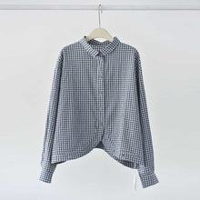 Load image into Gallery viewer, Curved Hem Checkered Textured Shirt
