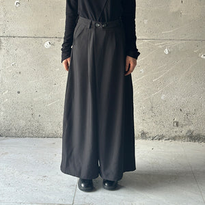 Simple Two-button Wide-leg Trouser Culottes