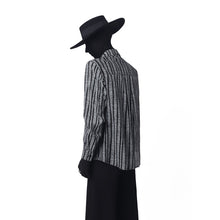 Load image into Gallery viewer, Structured-shoulder Striped Long-sleeve Shirt
