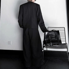 Load image into Gallery viewer, Padded Shoulder Round Neck Jacket and Wide-leg Trousers Two-piece Set
