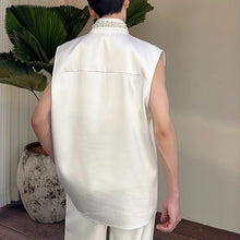 Load image into Gallery viewer, Handmade Pearl Embroidered Jacquard Stand Collar Vest
